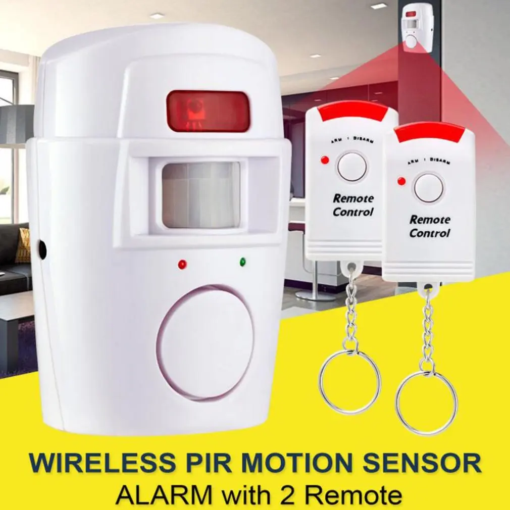 

Wireless Motion Sensor Alarm & Remote 105dB Anti-theft Home Security Detector Garage Indoor Outdoor Alert System LED Indicator