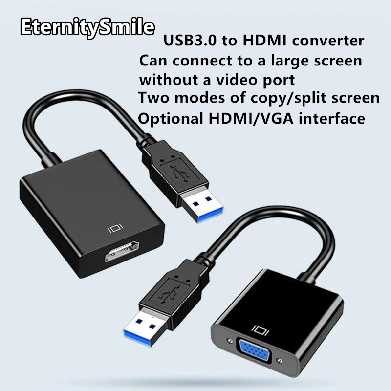 

Высококачественный адаптер 1080P USB 3,0 к HDMI, высокоскоростной кабель 5 Гбит/с для ноутбука USB к VGA