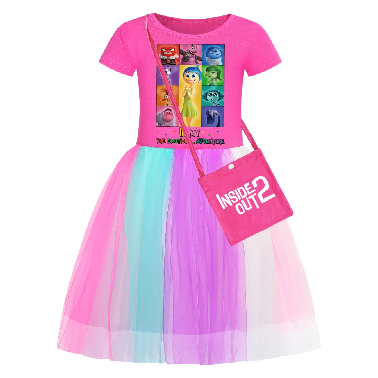 Inside Out Dress Kids Summer JOY SADNESS Clothes Baby Girls Short Sleeve Casual Dresses Toddler Girl Wedding Party Vestidos