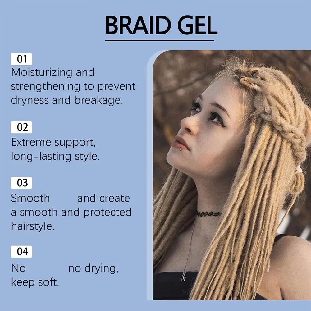 100g Strong Hold Lock And Twist Tames Frizz Edge Braiding Gel For African Hair High Shine Braids Weaving Styling Pomade
