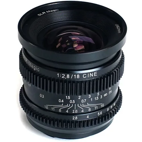 SLR Magic 18mm f/2.8 Lens (Sony E-Mount) Cinema Cine Lens Manual Focus For Sony E Fuji X M43 MFT Mount Camera