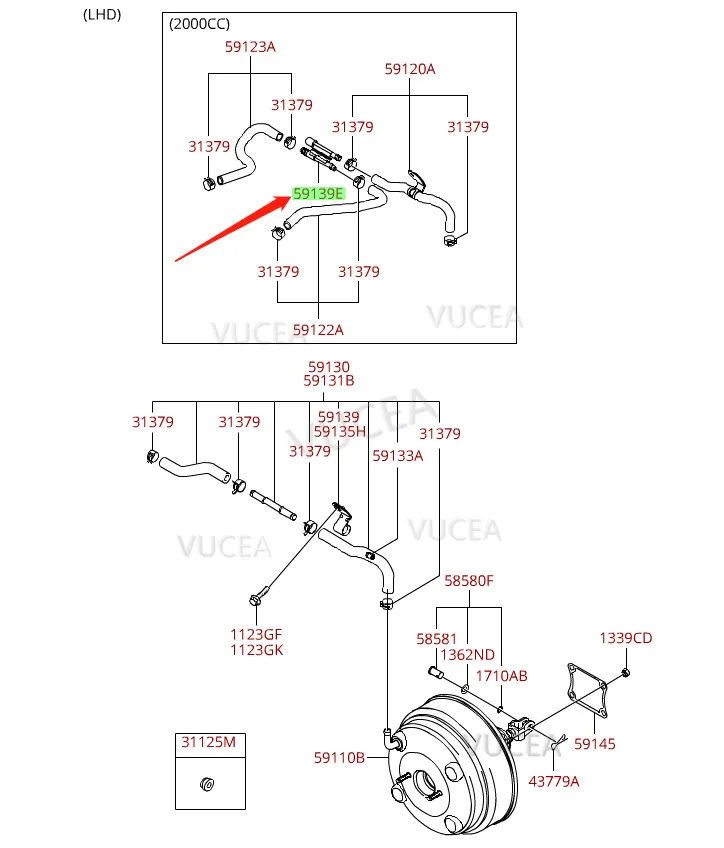 Vacuum check valve of brake booster For Kia Carens Rondo Optima k5 Magentis Sorento K7 591391C200 59139-1C200