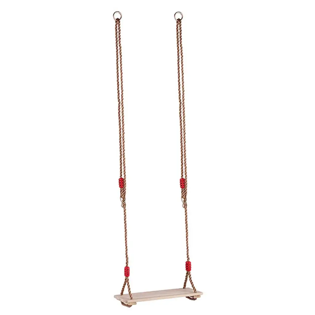 Wooden Hanging Swings Seat with 180cm Length Adjustable Rope, Swing Seat Replacement Swing Set Accessories 3