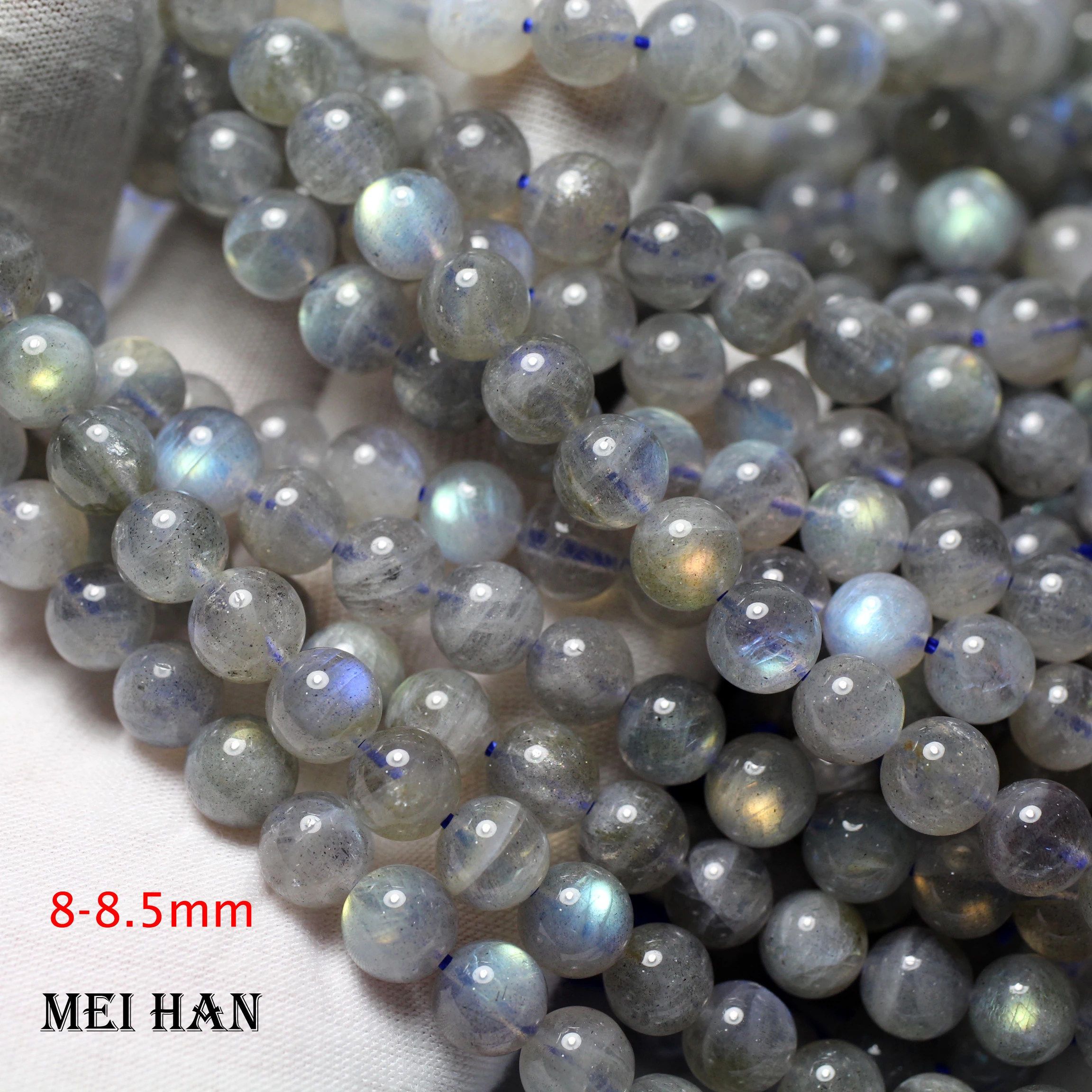 Meihan Natural Madagascar A+ Labradorite Smooth Round Stone Rock Loose Beads For Jewelry Making Design DIY