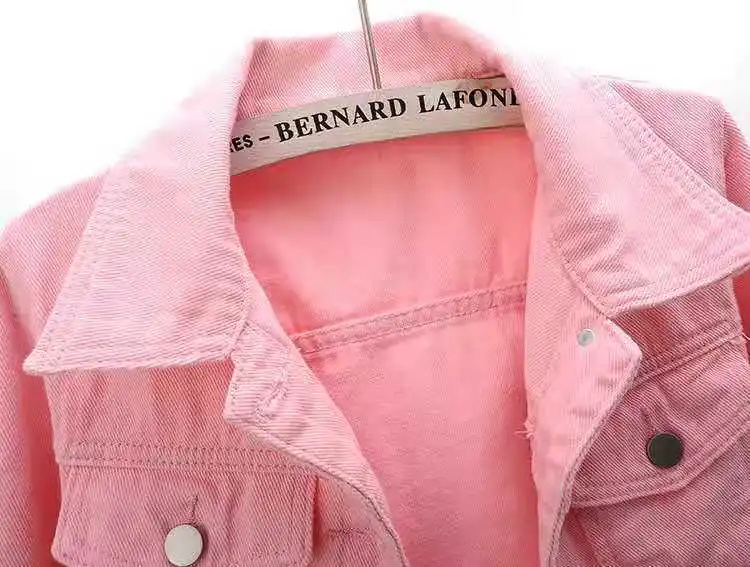 Women's Denim Jacket Spring Autumn Short Coat Pink Jean Jackets Casual Tops  Purple Yellow White Loose Tops Lady Outerwear 22586