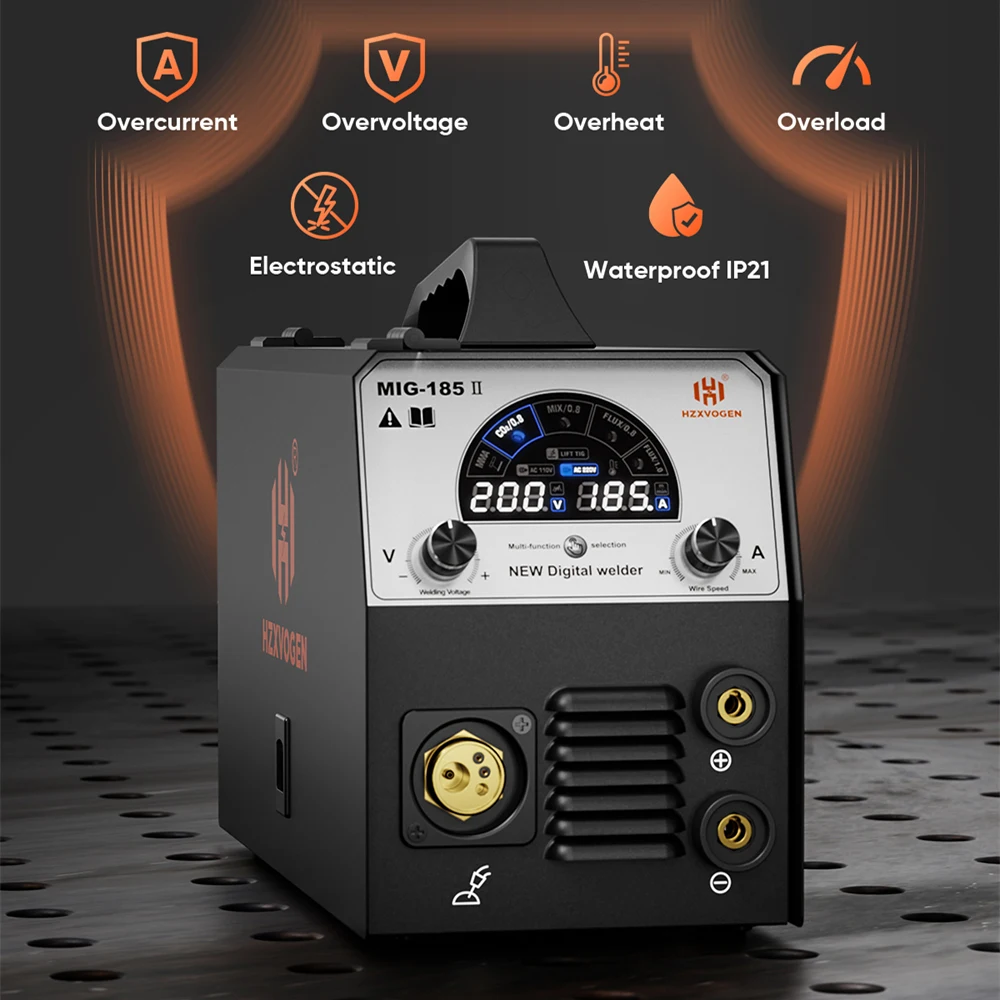 MIG Welder,Gasless 250A 220V Digital Welding Machine,3 In 1 Flux Core