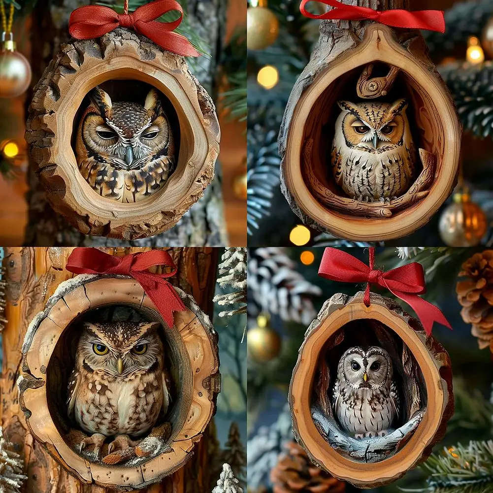 Christmas Ornaments Acrylic Cartoon Forest Acrylic Christmas Ornaments Seasonal Decor for Tree Ceiling Cute Pattern Keepsake