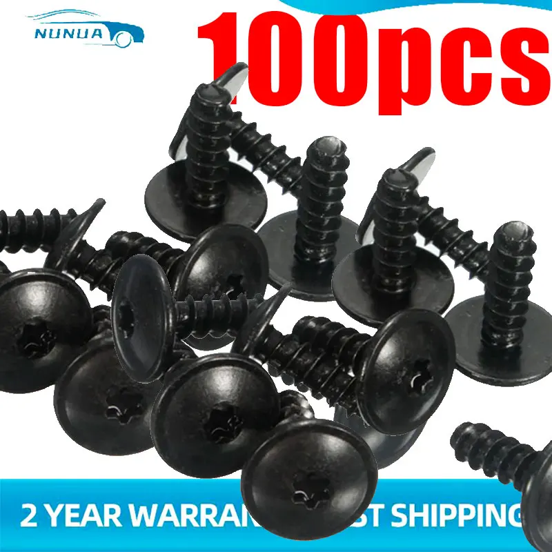 

100Pcs 18x14 mm Car Engine Cover Wheel Arch Mud Flaps Fender Mud Splash Guard Torx Self Tapping Screws N90775001 For VW/AUDI