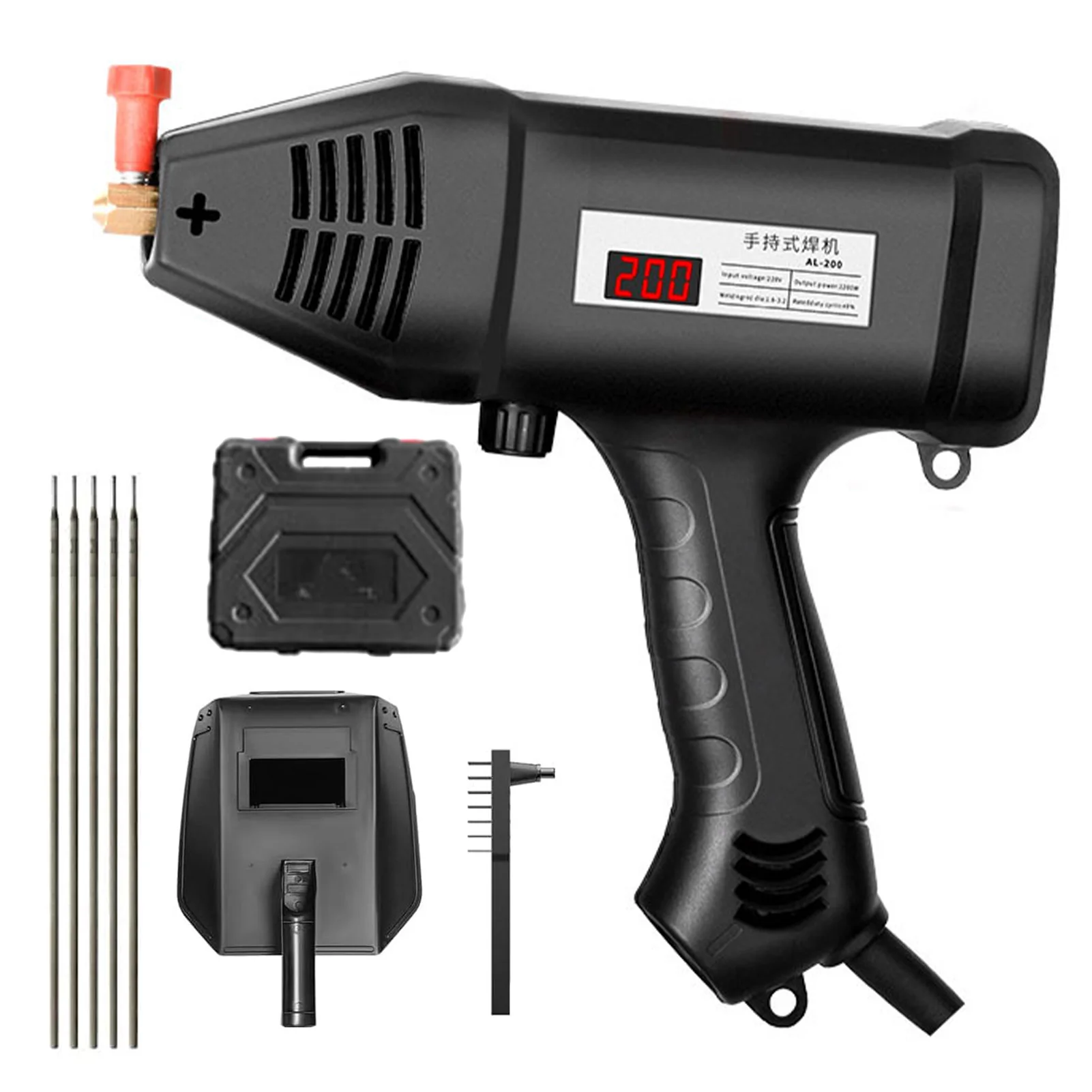 ポータブル電気溶接機 3000W ハンドヘルド溶接機 IGBTインバーター搭載 無段階電流調整 デジタルディスプレイ付き