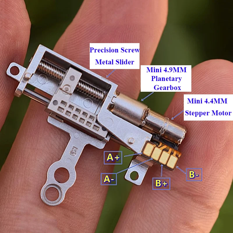 Description Picture 4 of itemMicro Tiny 5mm Precision Planetary Gearbox Gear Stepper Motor 2-Phase 4-Wire Stepping Motor Linear Screw Metal Slider Moving Nut