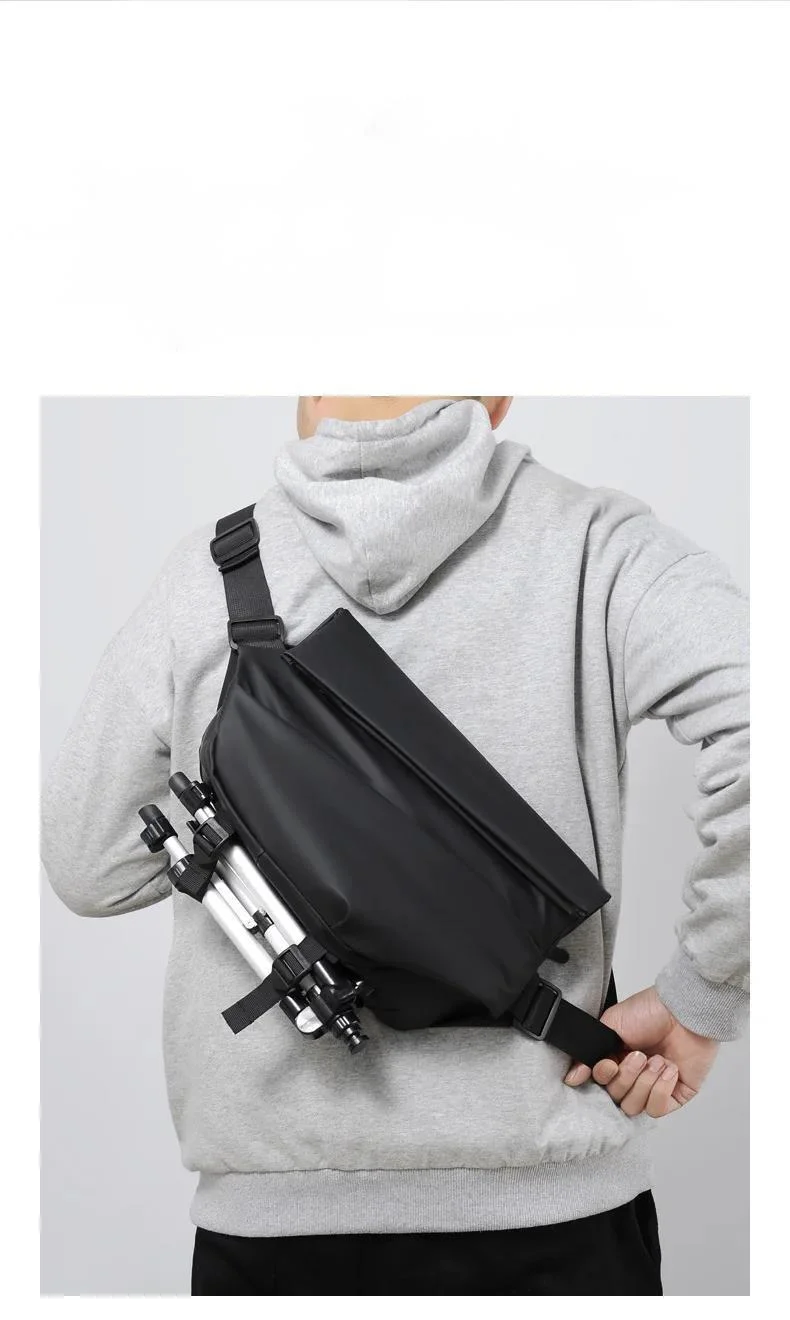 Rucsac de piept pentru bărbați, funcțional, la modă, crossbody, impermeabil, multifuncțional, cu un singur umăr_voghion.com