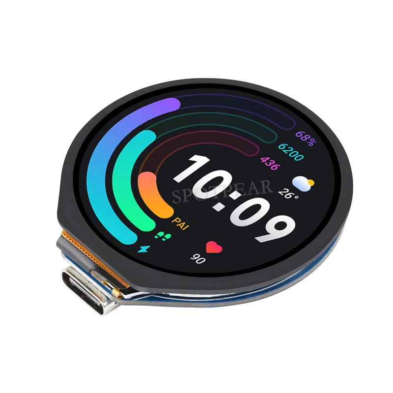    LCD 1.28 ġ  ÷ ȭ º RP2040 Ĩ/ӵ/̷  , LCD ȭ  