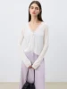 ZIQIAO Petite Size Self-made V-neck Light Knitted Cardigan for Women 2025 Spring New Versatile Casual Elegant Tops 25ZQ91160 3
