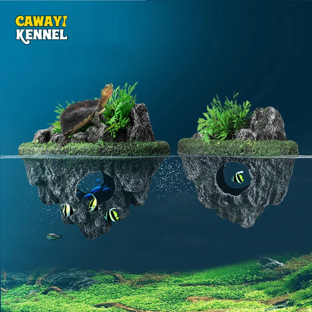 Floating Stone Fish Tank Ornaments - Decorative Aquarium Plants & Caverns Accessories