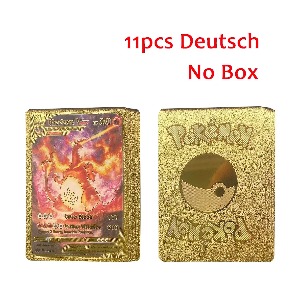 thumbnail image 1 of 11-110pcs Cards Pikachu Gold Silver Black Vmax GX Vstar English Spanish French German Collection Battle Card Toys Gifts, 1 of 5