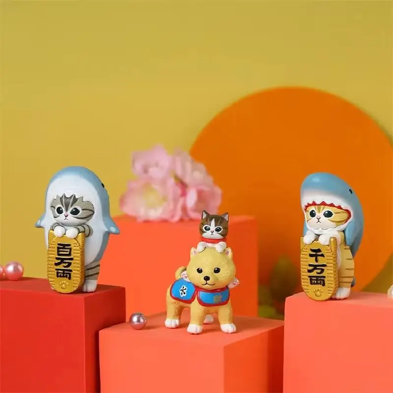 모후산드 행운의 고양이 액션 피규어 귀여운 침실 장식 카와이 애니메이션 피규어 어린이 장난감 소녀들을 위한 깜짝 선물 기념품