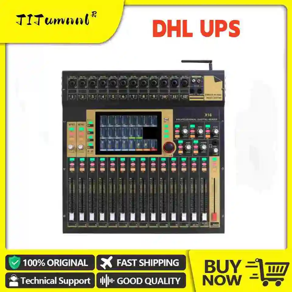 X16 Channels Audio Sound Mixer TITumnnl MG16 Mixing DJ Console USB