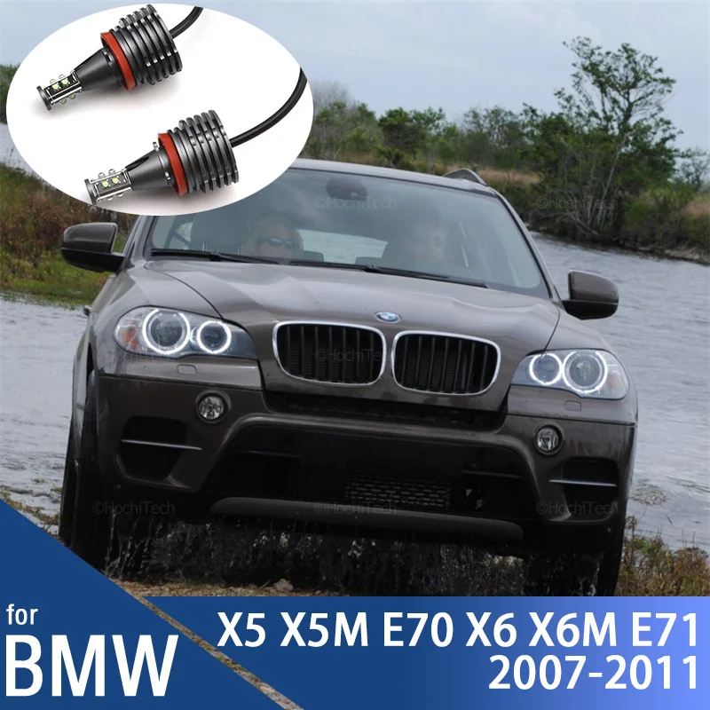 For Bmw X5 X5M E70 X6 X6M E71 E72 2007-2011 120W H8 Led Marker Bulbs Angel Eyes Daytime Light