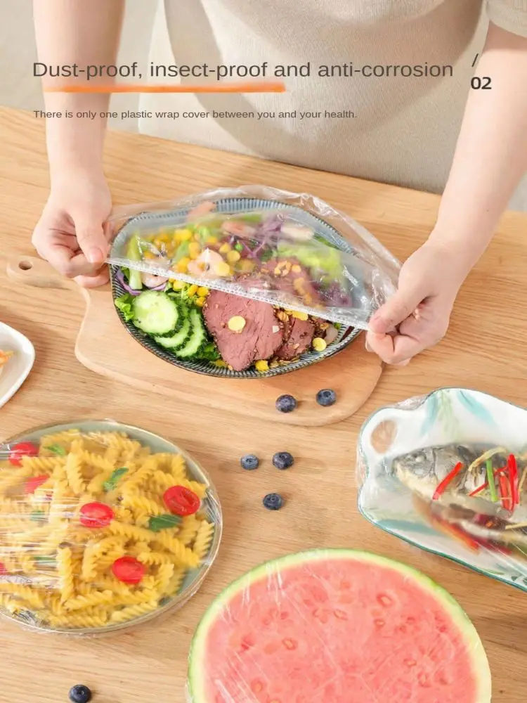 Description Picture 4 of item100PCS Disposable plastic wrap cover for food grade special plastic wrap cover for household refrigerator bowl cover for kitchen