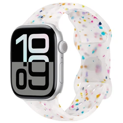 Premium Soft Silicone Band with Metal Buckle - Series 11 - 10 46mm (Transparent White)