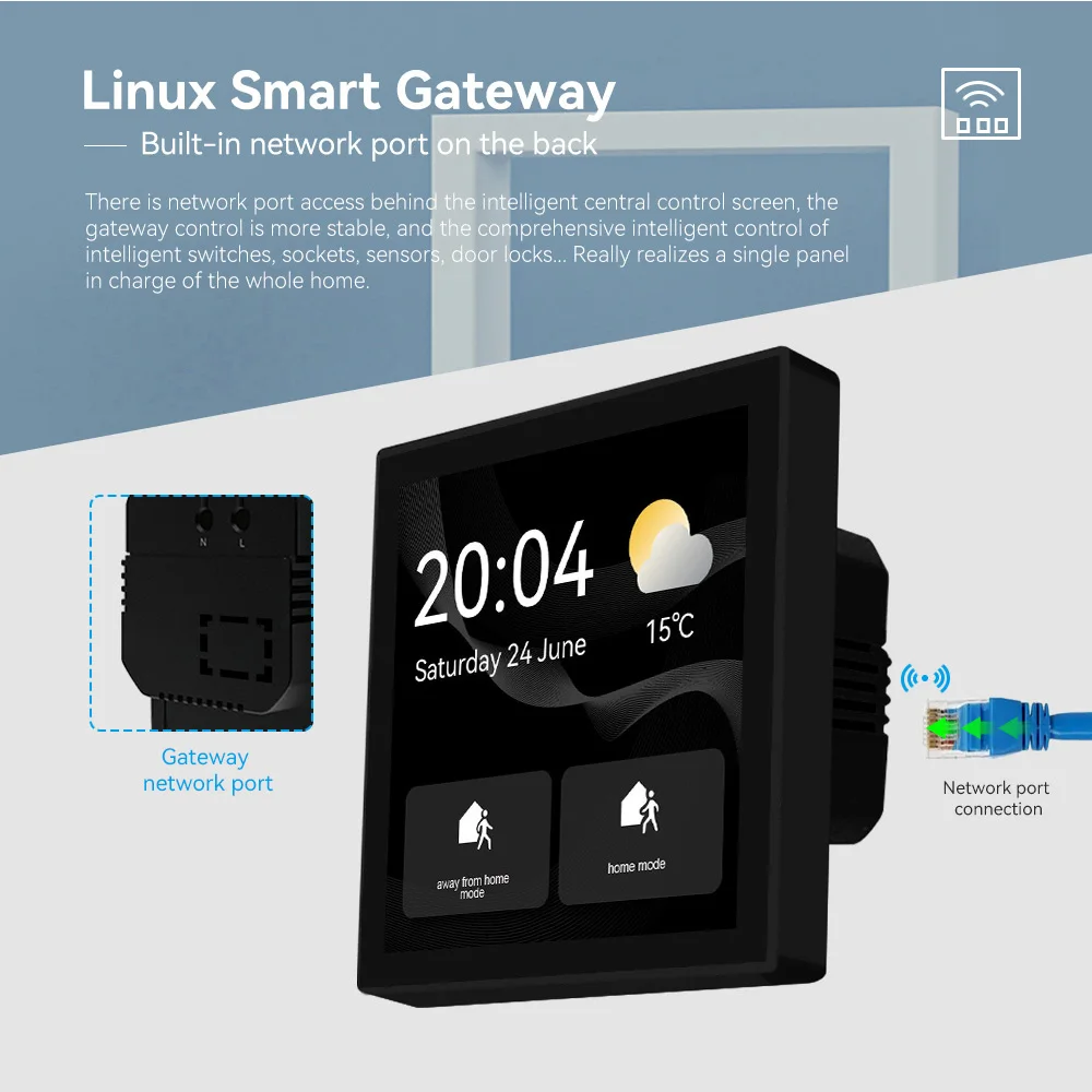 Nashone Tuya Smart Home Assistant Touch Screen 1.4inches Multi-Functional  Smart Home Control Panel Works With Alexa Google Home