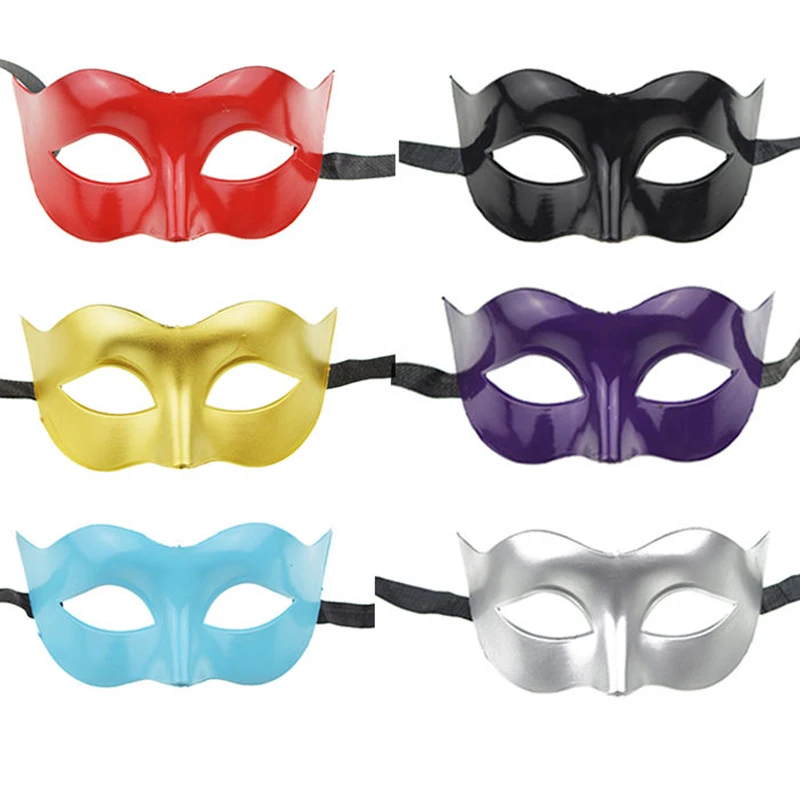 

Halloween Men Plastic Masquerade Masks Fashion Simple Nightclub Cosplay Evening Graduate Party Rave Festival Easter Gold Silver