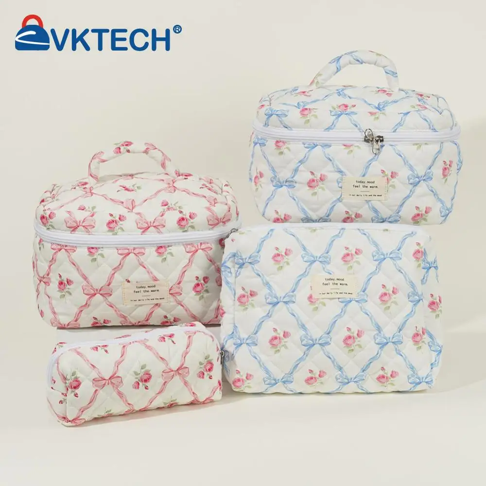 메이크업 가방 세트 화장품 거치대 가방, 대용량 퀼트 휴대용 화장품 파우치, 야외 여행용 에스테틱 코튼, 3 개