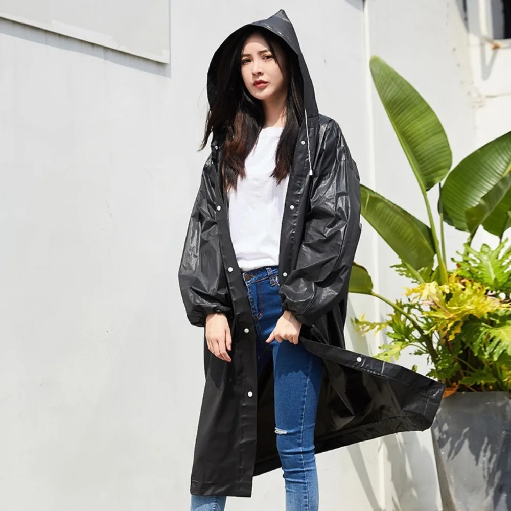 Adult hooded poncho One-piece long raincoat Motorcycle reusable men's women's waterproof raincoat outdoor travel clear raincoat