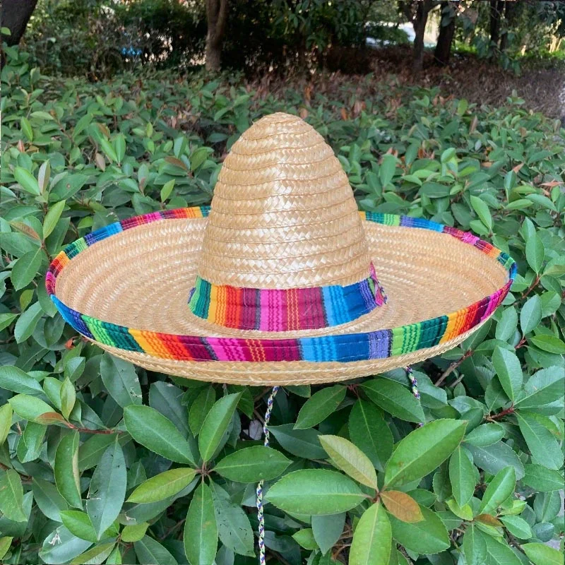 1pc Woven straw hat, Mexican straw hat, pointed hat, straw hat, sun hat, party handmade hat, ball photography hat