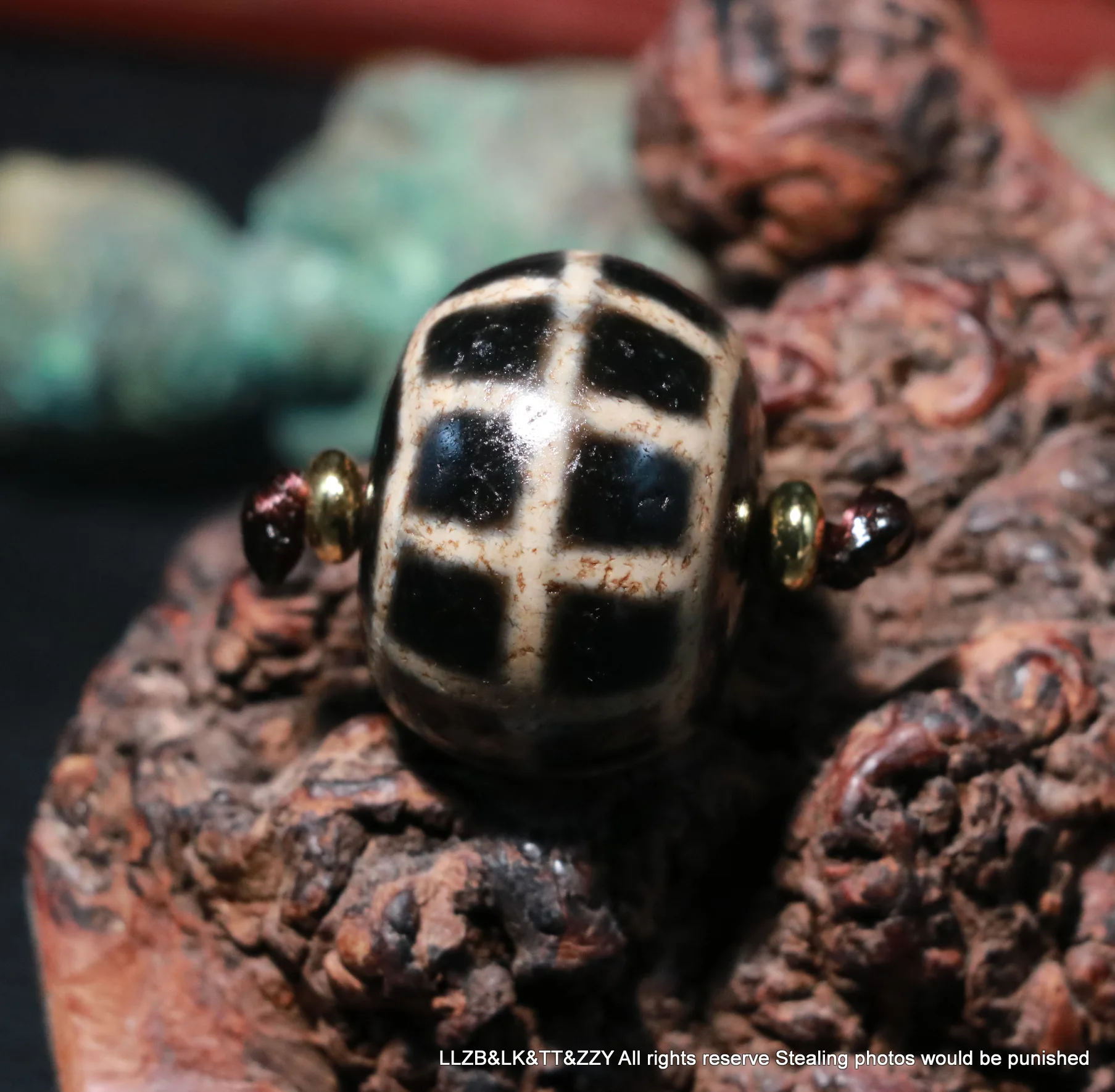 

A Magic Energy Tibetan Top Old Agate Cross Line West Asia Style Large Abacus Shape dZi Bead Totem For Jewelry LKbrother