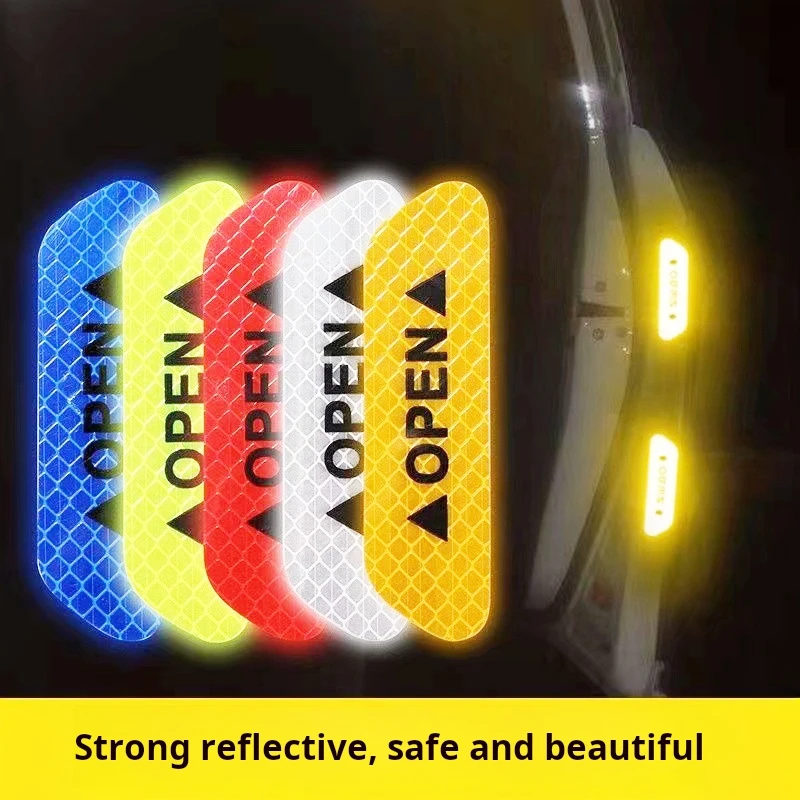 

Car Open Door Warning Car Sticker Safety Collision Bar Reflective Door Personalized Decoration Car Sticker