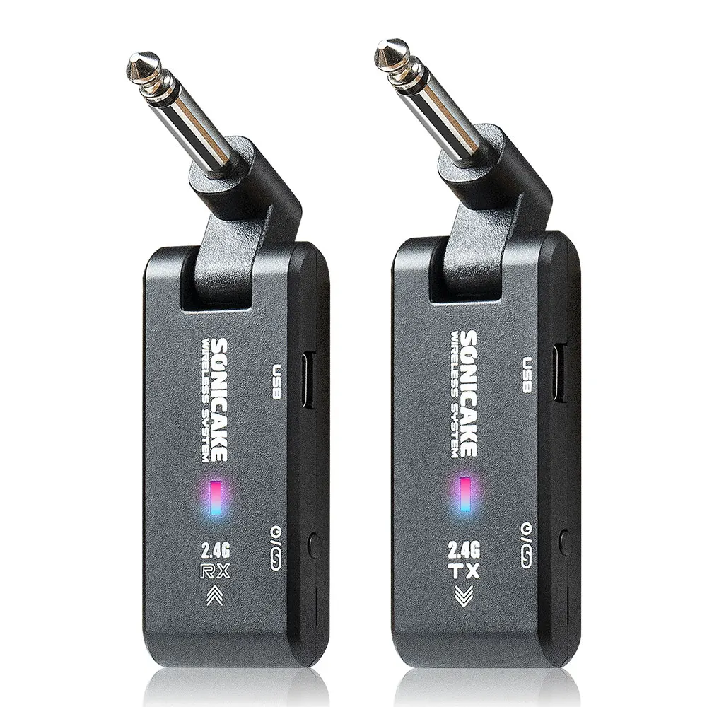 2.4G Rechargeable Guitar Audio Wireless System Guitar Transmitter Receiver for E