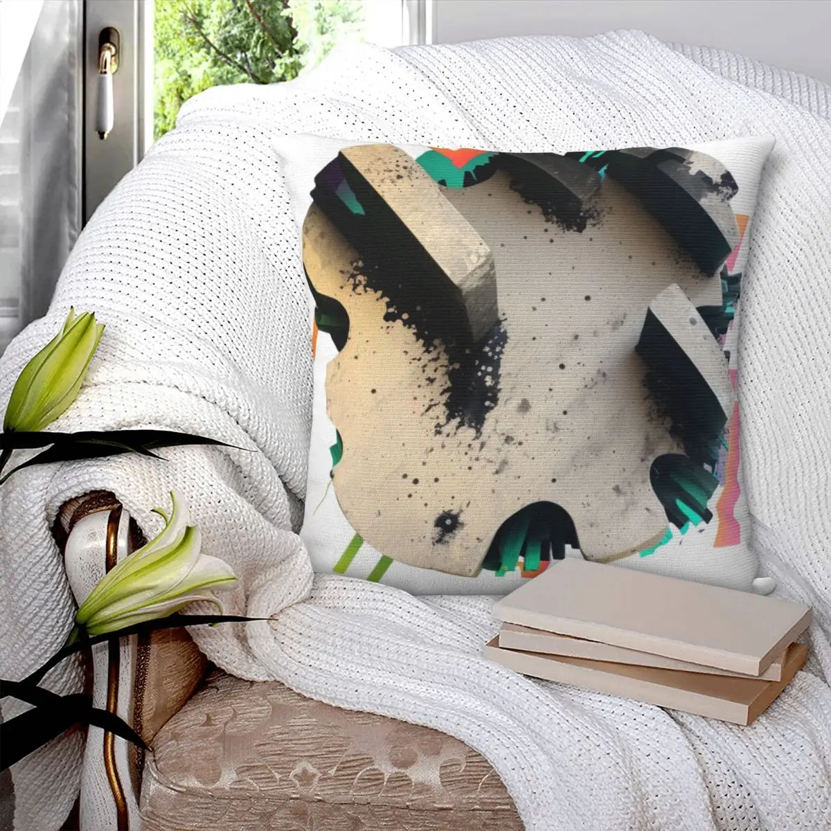 

The Abstract Under Your Nose Square Pillowcase Pillow Cover Polyester Cushion Decor Comfort Throw Pillow for Home Living Room