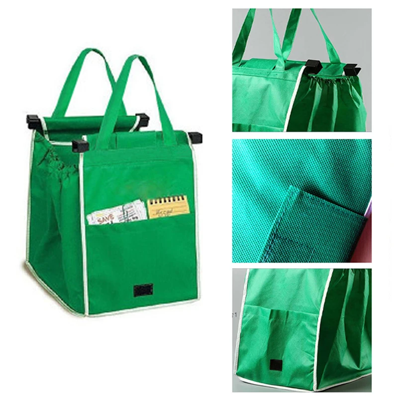 Supermarket Shopping Bag Eco Friendly Trolley Tote Thicken Cart Bags Large Capacity Handbags Foldable Reusable Women Cart Bag - 2