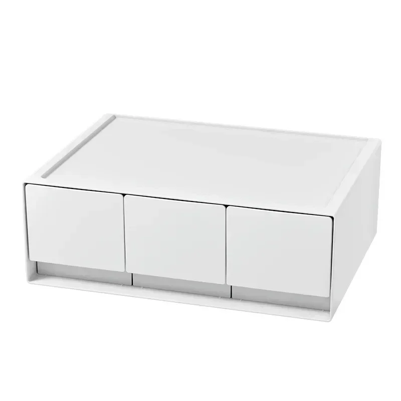 Description Picture 6 of itemStackable White Storage Drawer Desktop Storage Box for Office School Sundries Stationery Storage Organizer Home Desk Supplies
