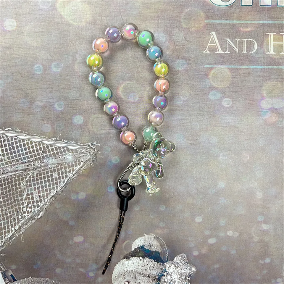 Mobile Phone Straps DIY Handmade Beads Colorful For Phone Case Foriphone Key Chain Camera USB Holder Key Chain Lanya