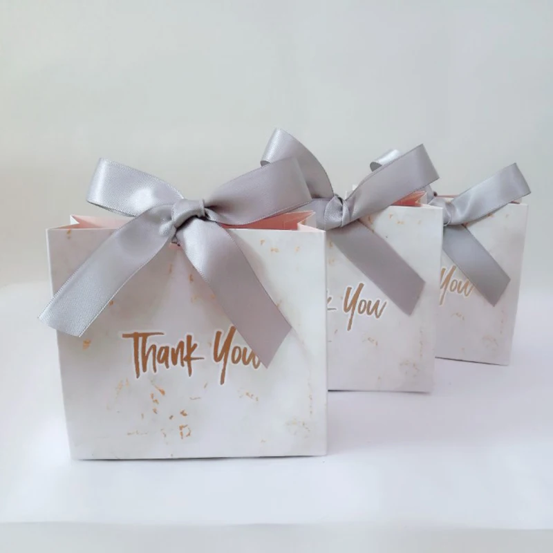 5Psc Gift Box Small Candy Boxes Paper Baby Shower Wedding Birthday  Christmas Favor Packing Ribbon Present Boxes Packaging Marble - AliExpress