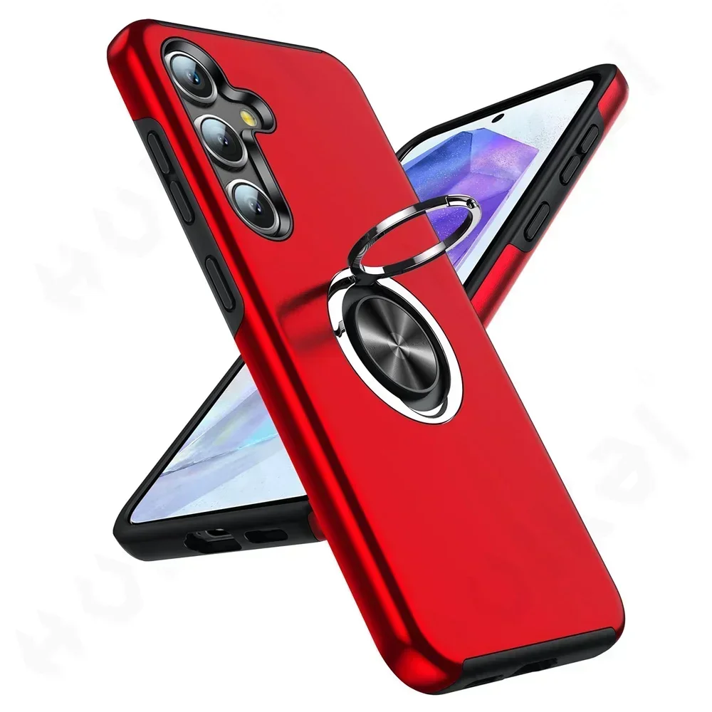 Durable Metal Ring Holder Armor Bumper Shockproof Case