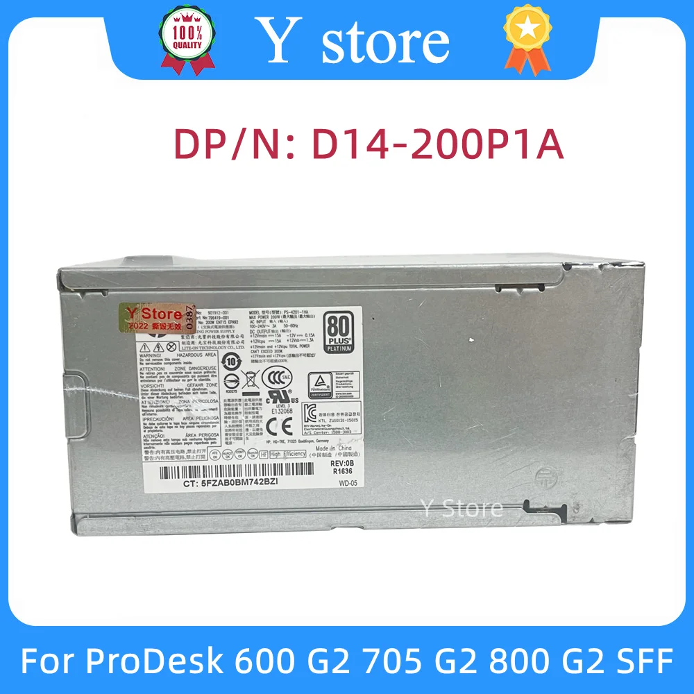 Original para hp Prodesk Elitedesk 600 g2 705 g2 800 g2 Sff 200w Fonte de Alimentação D14200p1a 796419001 901912-002 901912-001 Psu Novo