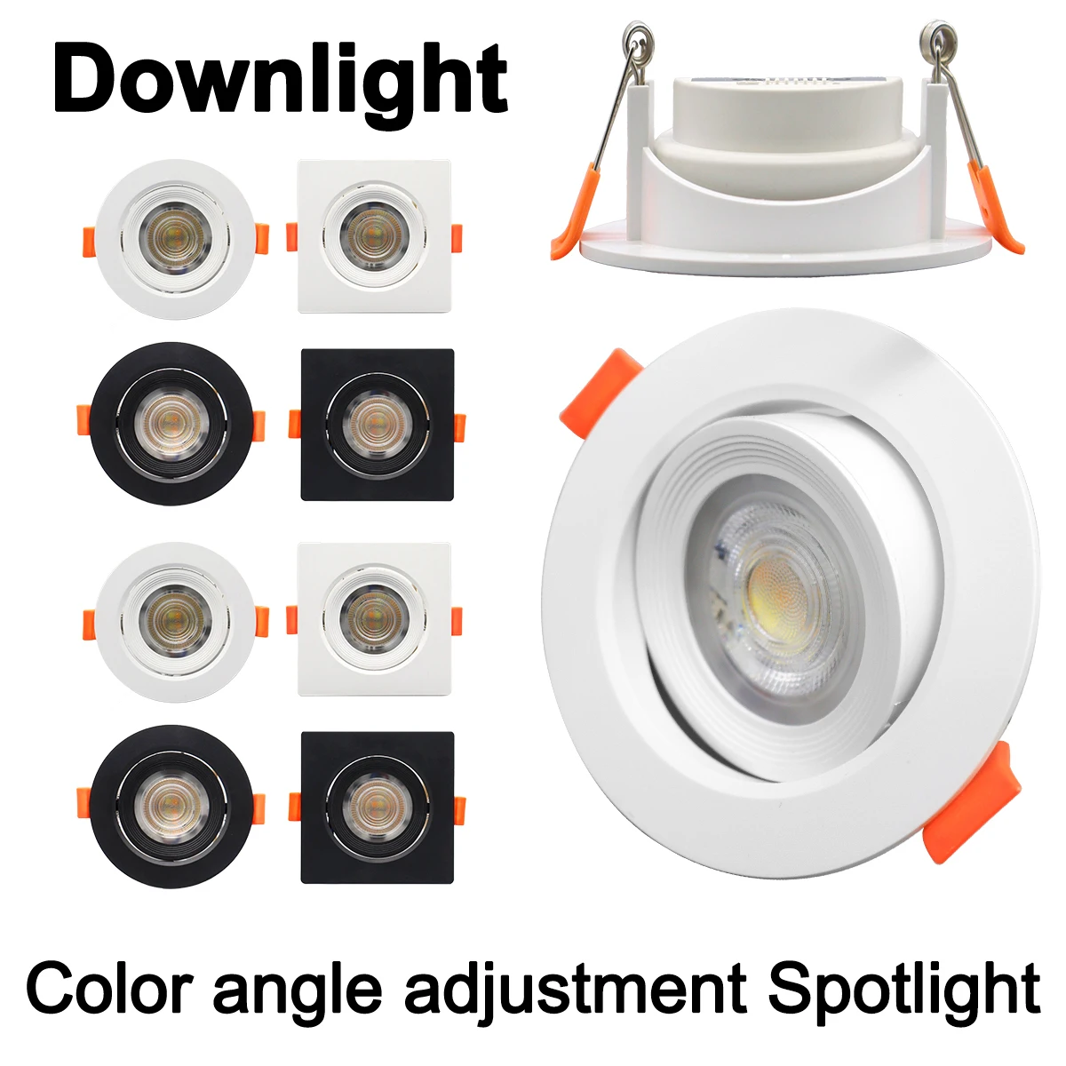 7W Angle Color Adjustment Spotlight 3000K 4000K 6000K 1-10pcs CCT Lighting Replace Downlight for Home