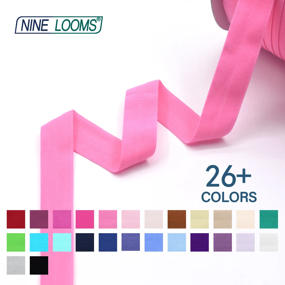 NINE LOOMS Matte Fold Over Elastics FOE 3/4" 20mm Solid Non-Shiny Spandex Bands Unterwäsche Dessous Kleid Nähbesatz 2 5 10 Yard – Detail 6