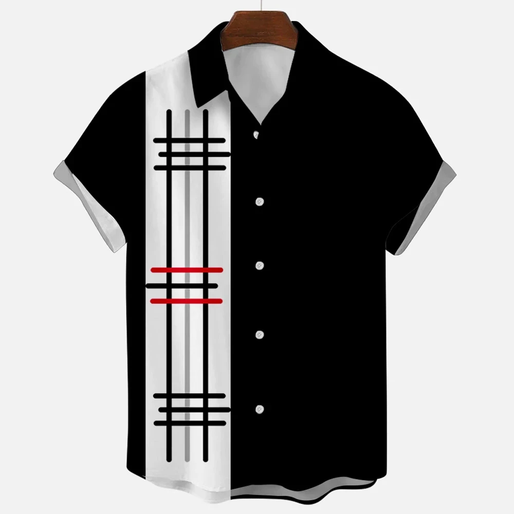 Hawaiian Beach Vacation Casual Shirts Summer Fashion Short Sleeve Stripe 3D Print Loose Streetwear Funny Floral Men Clothing 5