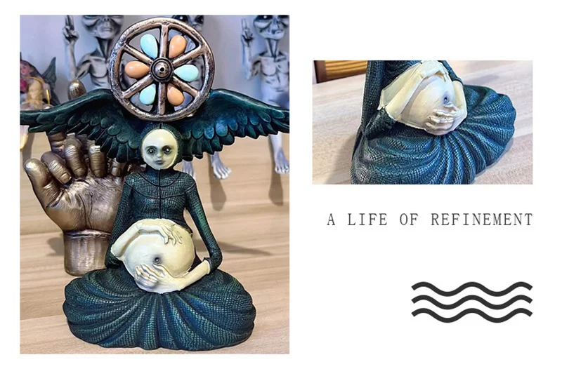 Sef2c2bbdb75f4014b45bcfb2b3525ebd2 Halloween Witch Figurine Statue Resin Creepy Witch Sculptures Garden Decoration for Home Patio Yard Lawn Porch Garden Decoration Mallzona