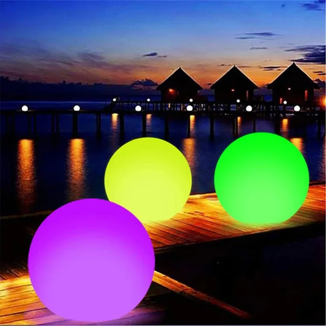 13 Colors Floating Pool Lights 40cm Large Inflatable Pool Beach Ball For Water Pool Party Outdoor Balloon LED Garden Ball Light 1