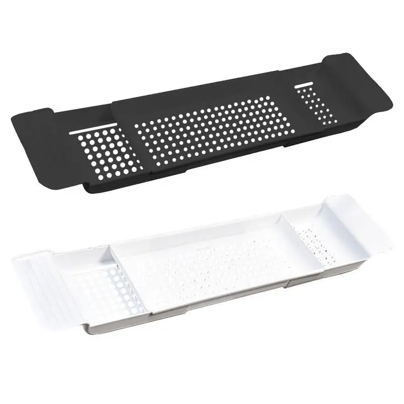 Bathtub Shelf Extendable Bathroom Bathtub Tray Shower Caddy Bamboo Bath Tub Rack Towel Book Holder Storage Organizer Accessories