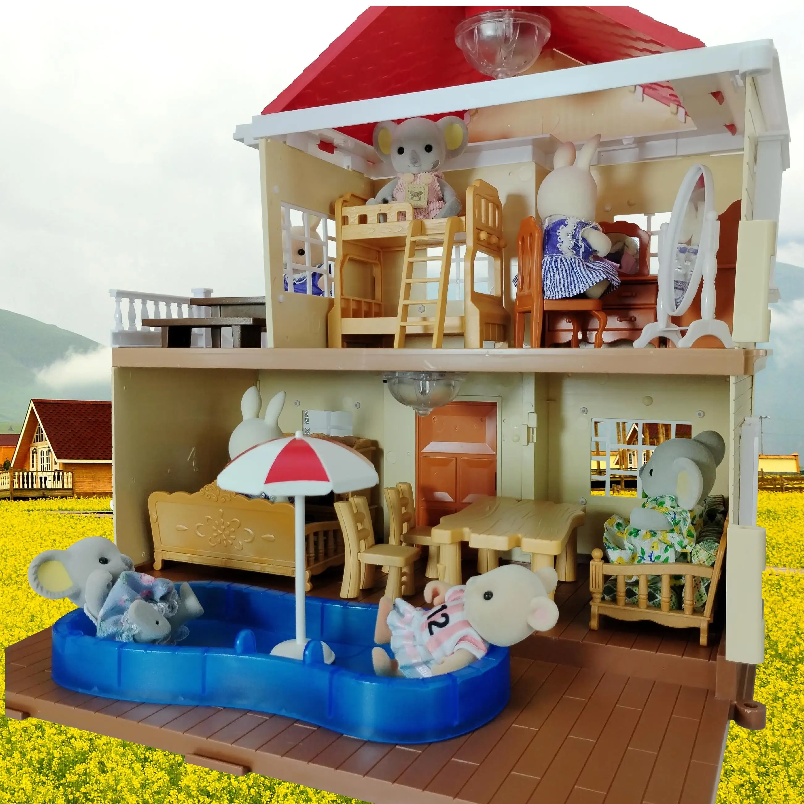 Miniature Dollhouse Kit for Girls, Animal Families Playset, Kawaii Doll, Anime Figure Dolls, Collectible Toys 5