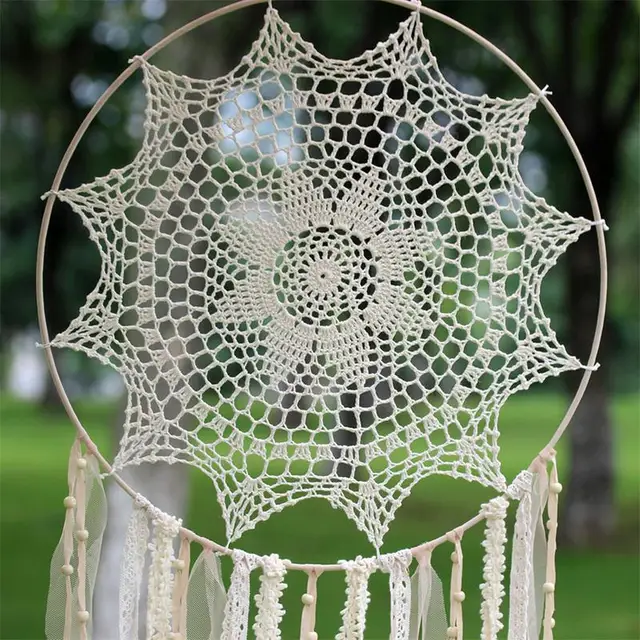 Boho Álom Fogó Bézs Nagy Álomfogók Esküvői Dekorációhoz Otthoni Dekoráció Lányok Gyerekek Óvodai Dekorációs Ajándék - Image 4
