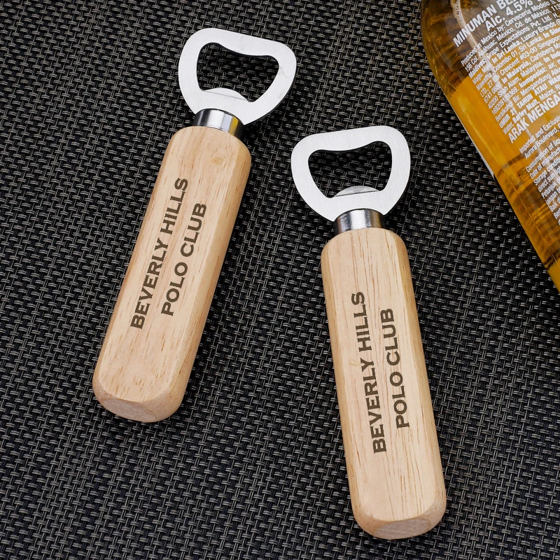 

10 Pieces Custom Engraved Wooden Handle Beer Bottle Openers Personalized Beer Opener Customized Logo Promotional Gifts Wholesale