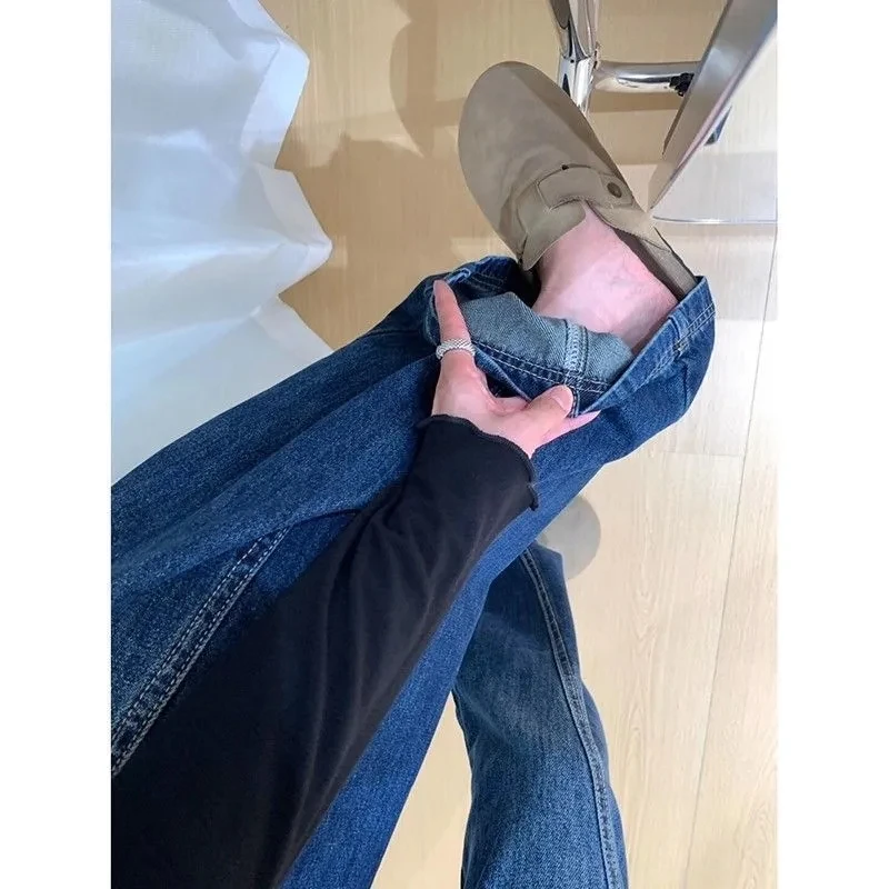 Y2k Womens Jeans Loose Fit Straight Leg Wide Trousers Baggy Denim Pants Casual Streetwear High Waist Vintage Washed Y2k jeans 4