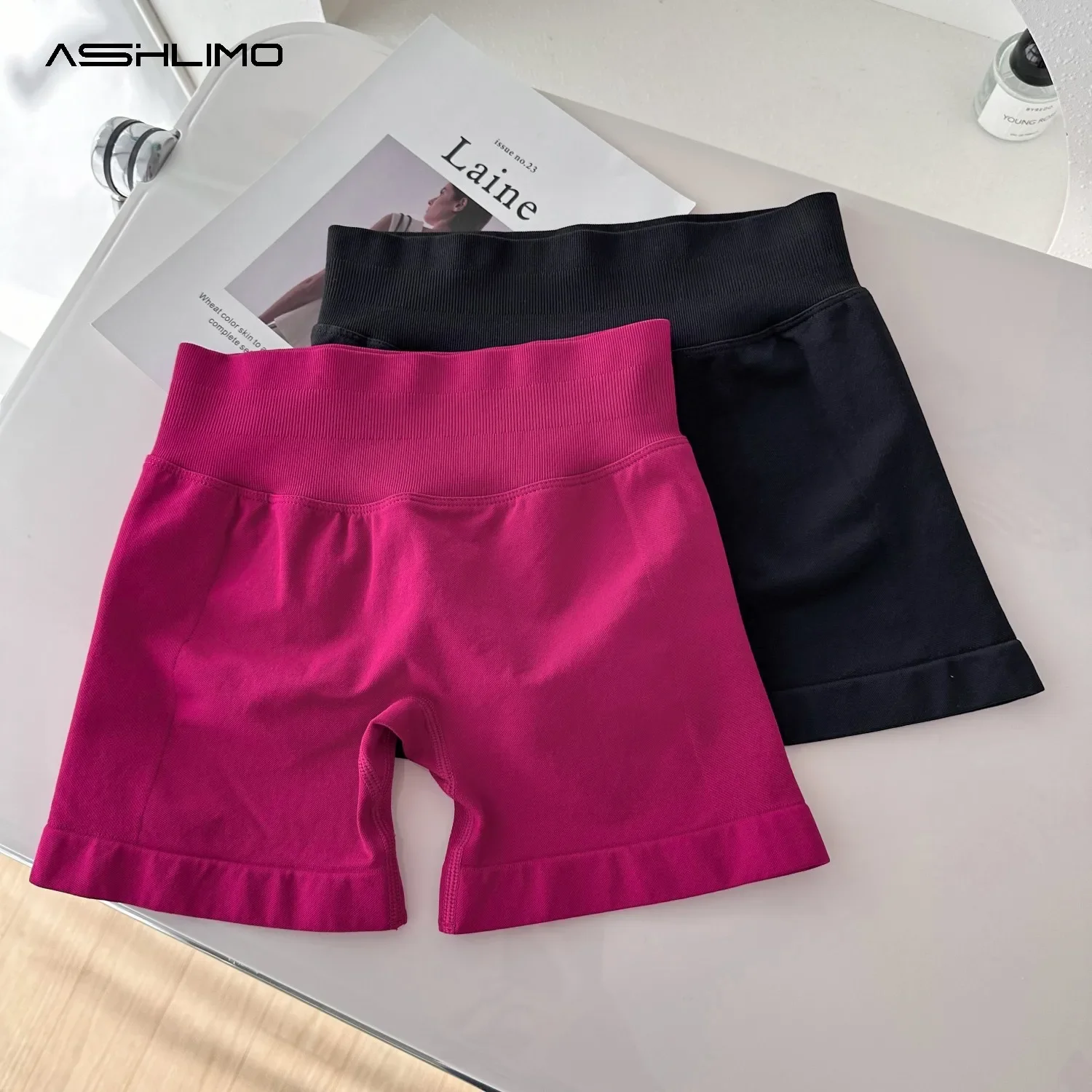 Impact Shorts 4.5" With logo Gym Shorts Women Fitness Sports Low Ribbed Band Workout Scrunch Butt Yoga Booty Running Short Pants 3